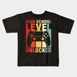 Gamer Student High School Level Unlocked Back To School Day Kids T-Shirt